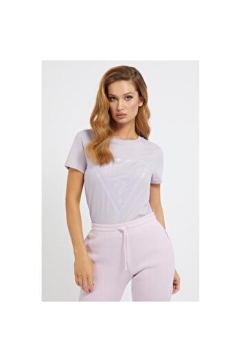 Guess Women's T-Shirt, Guess, Adele, Cotton, Size M, Violet