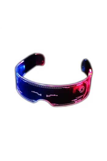 Tessero LED Illuminated Glasses, Color Changing Button, Robot Cyber Model, Unisex, Multicolor