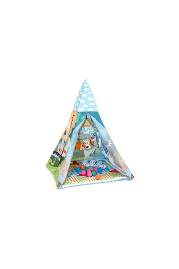 Fillikid Tippy Tent Blue with Musical Carousel, Balls, Neck Pillow