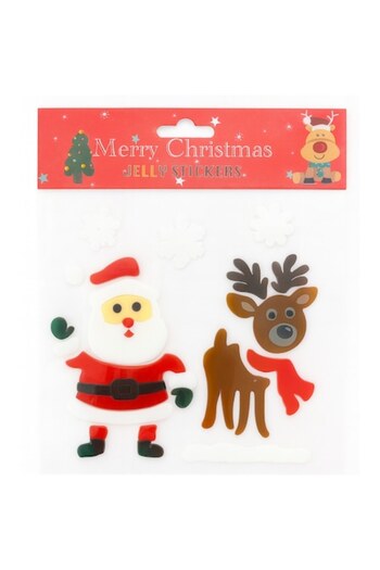 OEM Set Christmas Gel Stickers Santa Claus and Reindeer, Reusable, No Glue, for Windows and Smooth Surfa