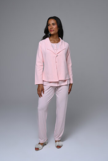 Marilyn Club Women's Pajama Set with Short Robe 3-Piece Set