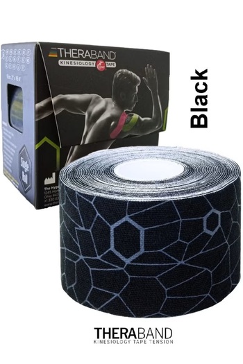 THERABAND Waterproof Sports Physiological Therapy Tape for Pain Relief, Muscle and Joint Support and Body Movements (Black)