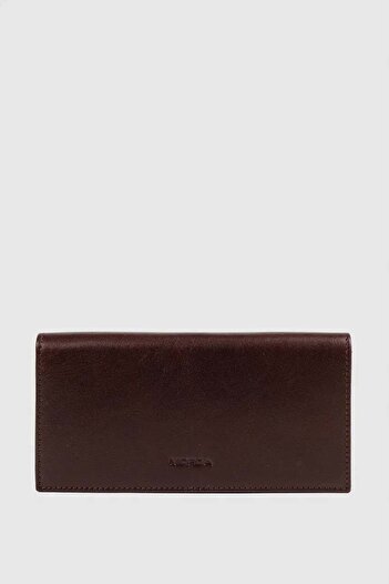 MORCA Genuine Leather Wallet with Phone Compartment, Magnetic Closure and Hand Strap, Unisex Brown