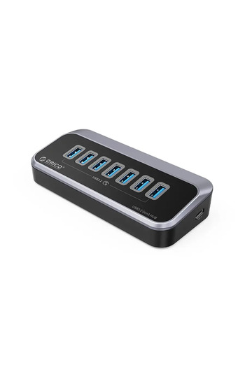 Orico HUB USB M3U3-7A-10-BK cu 7 port-uri USB3.2 gri 1m