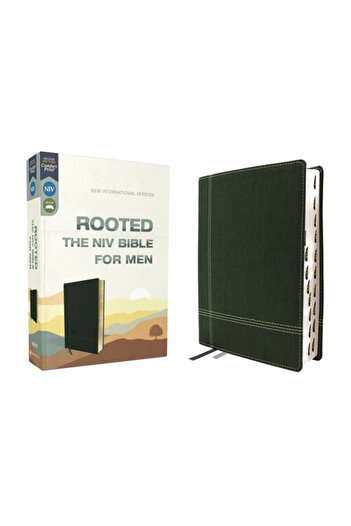 Zondervan Rooted: The NIV Bible for Men, Leathersoft, Green, Comfort Print
