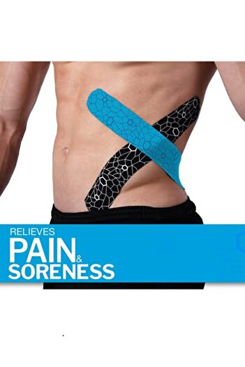 THERABAND Waterproof Sports Physiological Therapy Tape for Pain Relief, Muscle and Joint Support and Body Movements (Black)
