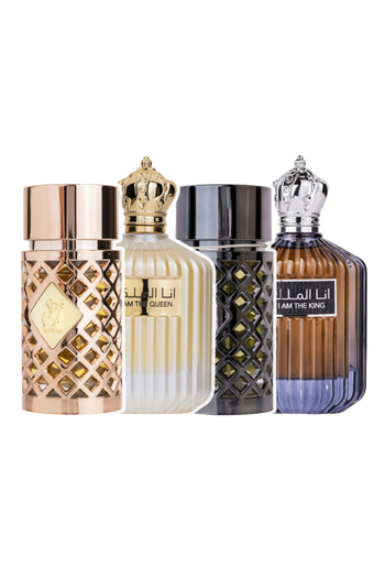 ARD AL ZAAFARAN Pack of 4 Best Seller perfumes, Jazzab Gold and I Am The Queen 100 ml for her, Jazzab Silver and I Am Th