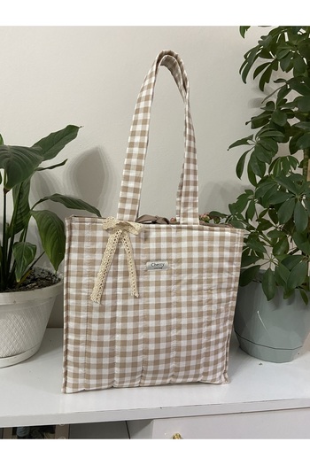 Cherry tote bag Brown Bow Handbag