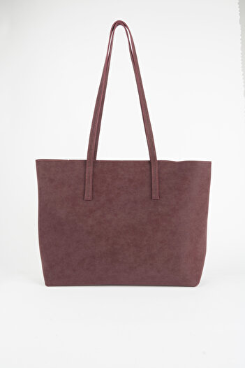 Vivaq Women's Azalea Burgundy Nubuck Large Size Zipper Closure Hand and Shoulder Bag