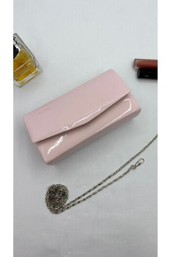 By EDUU Basi Powder Pink Patent Leather Evening Dress Shoulder Bag