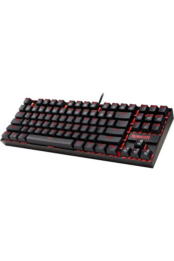 REDRAGON لوحة مفاتيح الألعاب الميكانيكية K552، لوحة مفاتيح مدمجة 87 مفتاحًا لنظام التشغيل Windows، مفاتيح زرقاء، أحمر-أصفر