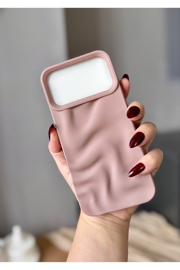 MİRAZ TASARIM iPhone 17 Pro 3D Wavy Nude Color Soft Silicone Case