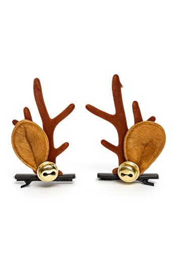 OEM Set 2 clips with reindeer horns and ears, Christmas design, Ideal for kids, parties, and celebration