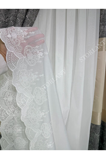 Storlant Ahenk Skirt Bamboo Tulle Curtain |   Heavy Weight, 1/3 Pleated, No Ironing Required