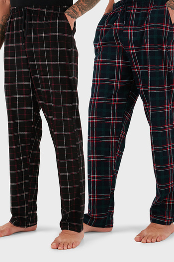 Buratti Cotton Regular Fit Normal Waist Straight Leg with Pockets 2-Pack Pajama Bottoms Men's Pajama Bottoms 65740