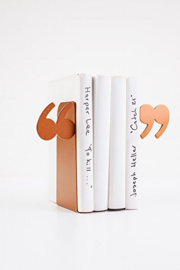 VENON 2 Pieces Copper Special Series ""Nail Mark"" Metal Bookends Book Holder Home and Office Decorative