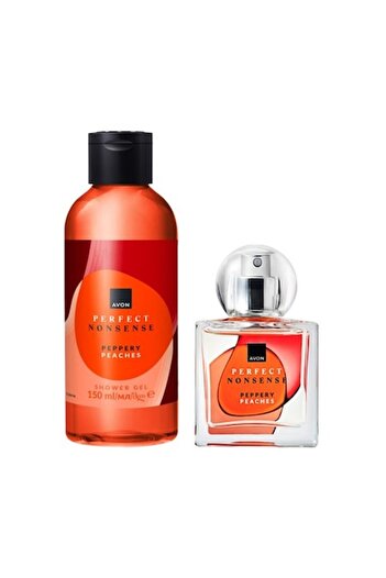 AVON Set of 2 Perfect Nonsense products, Avon, Peppery Peaches - Shower gel 150 ml and Eau de parfum 50 ml