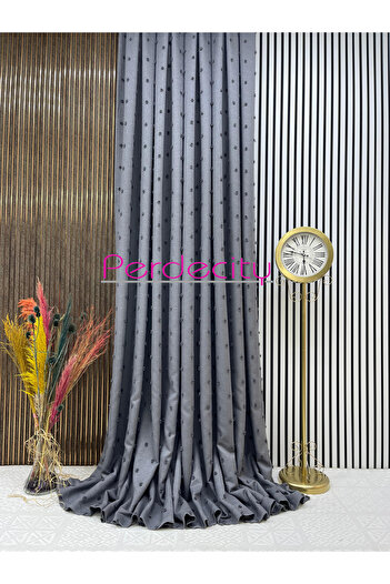PERDECITY Bohemian Style Linen Pompom Gray Background Curtain Does Not Need Ironing 1/3 Dense Pleats Suitable for Any Room.