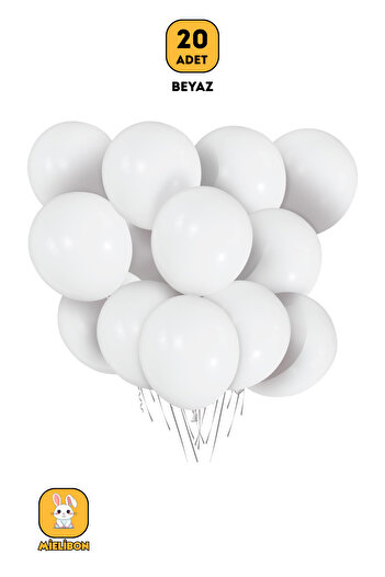 Mielibon 20 Pcs White Balloons - 12 Inch Pastel Colors