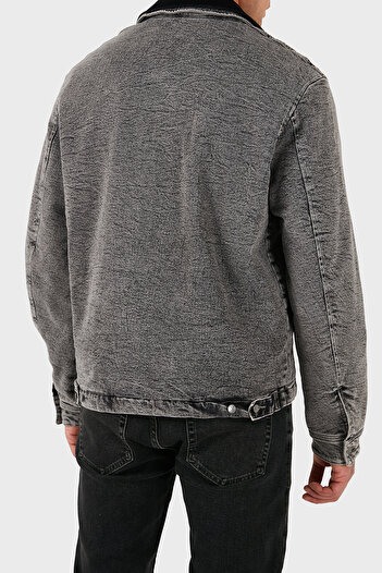 Armani Exchange Pamuklu Regular Fit Çıkarılabilir Kadife Yaka Kot Ceket Erkek KOT CEKET XM001918 AF1