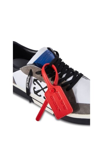 OFF WHITE OFF-WHITE VULCANIZED LOW – SNEAKERS MEN LEATHER WHITE/BLACK/GRAY WITH RED DETAIL
