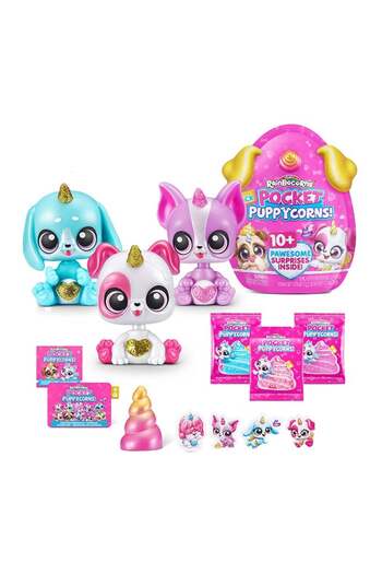 Rainbocorns Pocket Puppycorn Surprise S1 – Large Bobble Head Toy with Hidden Surprises – Collect