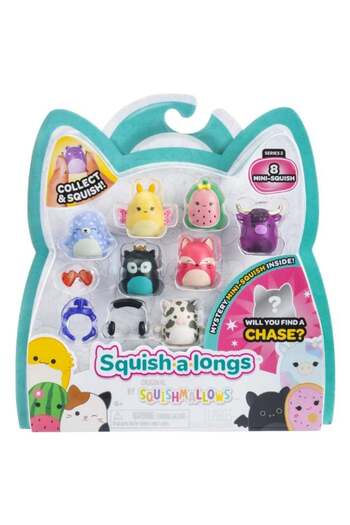 Squishmallows Squish-A-Longs By 8 Pack (Style 4- W2) - (8) 1” Mini-Squish With (2) Accessories, (1