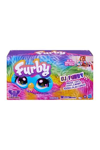 Furby DJ Interactive Toy, Super Snuggly Rainbow Electronic Plush with Music, Lights, Motion, and Gam