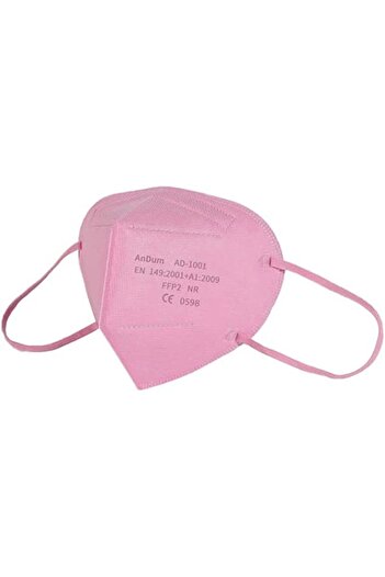 Andum Set of 50 FFP2 Pink Masks, model AD-1001, 5 layers, individually wrapped