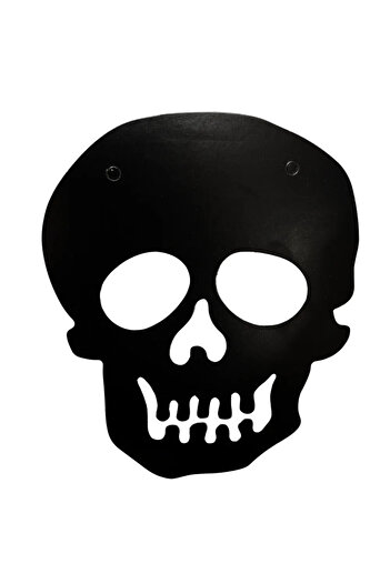 doneel Party Time Happy Halloween Skull Banner Party Decoration- Black