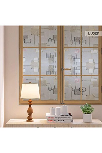 LUXER Decorative Privacy Window Film, UV Protection, Pattern - Square Knot, Dimensions 200x60 cm