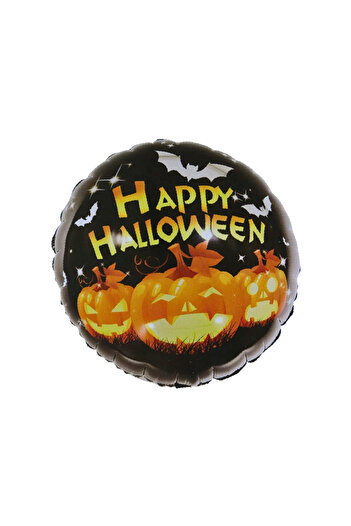 doneel Halloween Foil Balloon with Happy Halloween Print- 18inch Black