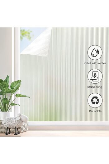 LUXER Decorative Privacy Window Film, UV Protection, Model - Reeded Glass, Dimensions 200x60 cm