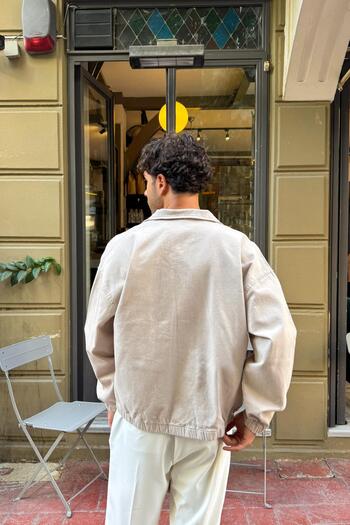 Flaw Wear Shirt Collar Bomber Slim Jacket