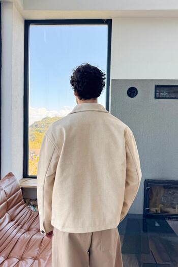 Flaw Wear Buttoned Beige Jacket