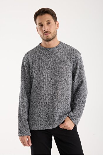 Store Crew Neck Oversize Lycra Knitwear Look Sweatshirt