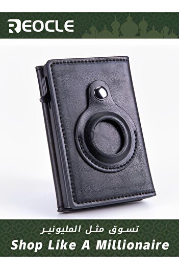 REOCLE Smart Wallet Genuine Leather RFID Blocking Technology Slim Minimalist Air Tag Best Gift