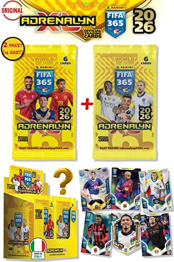 TOYFEST Panini Adrenalyn Fifa 365 - 2026 Official Trading Card Football Player Cards - 2 Pack (12 Cards)