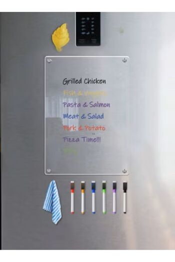 Choice Transparent erasable message board with board, 6 random color pens and 1 cloth