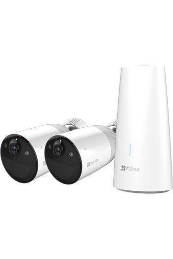 EZVIZ Rechargeable Battery CCTV Camera Systems Outdoor, 2-Cam with Base Station, IP66, Colour Night