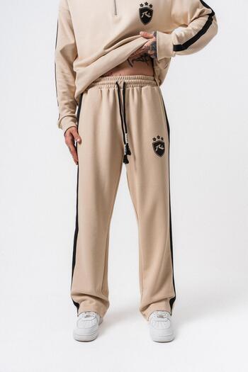 Respire Men's Stripe Detailed Modal Baggy Sweatpants Beige