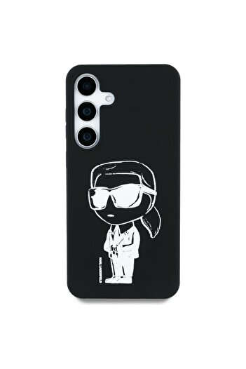Karl Lagerfeld Case for Samsung Galaxy S25, Silicone MagSafe - Black