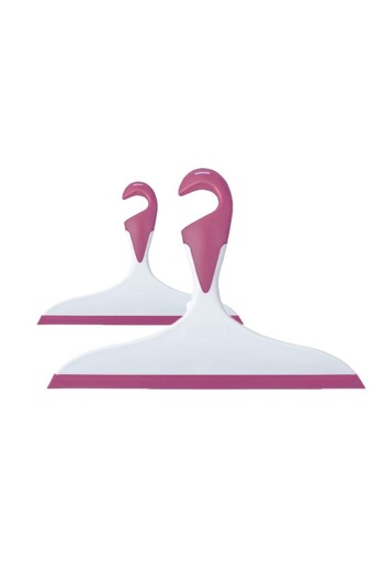 Saban 2-Piece Set - Pink, Mop and Broom Holder for Countertop and Glass