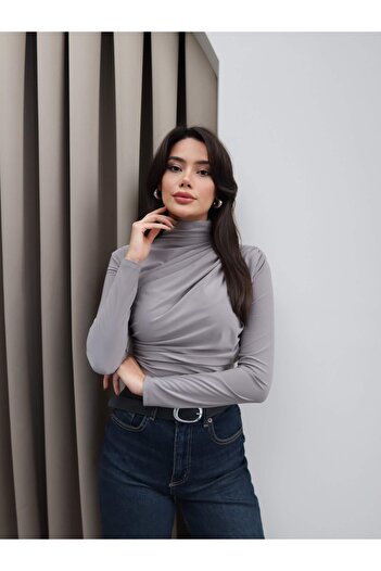 ESRAHELVACI Shoulder Waist Pleated Detailed Blouse