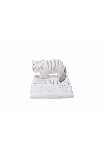 Somnart Set 100X110 Cm Embroidered Blanket + Cat Pillow