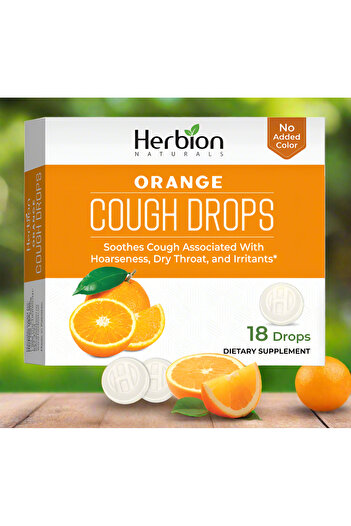 Herbion Naturals Sugar-Free Orange Flavored Dragees, 18 dragees
