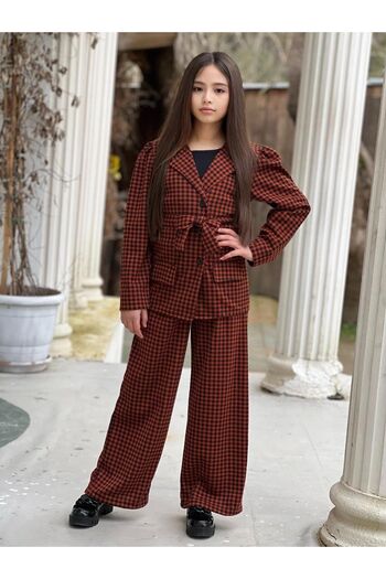EFSACE Girl's Plaid Jacket Set
