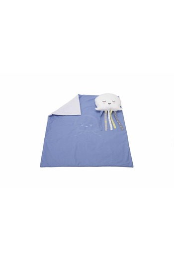 Somnart Set 100X110 Cm Embroidered Blanket + Blue Jellyfish Pillow