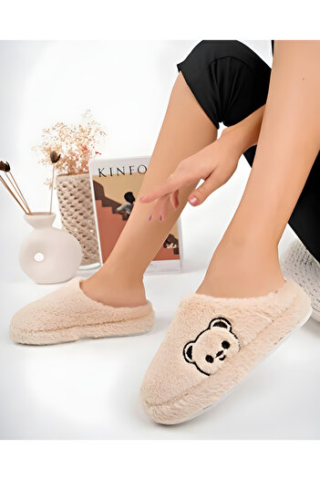 waykon Teddy Bear Embroidered House Slippers