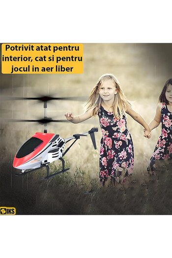 dalimag SIKS Remote Control Helicopter with Gyroscope, Metal Body, LED Light, Red, 4+ years